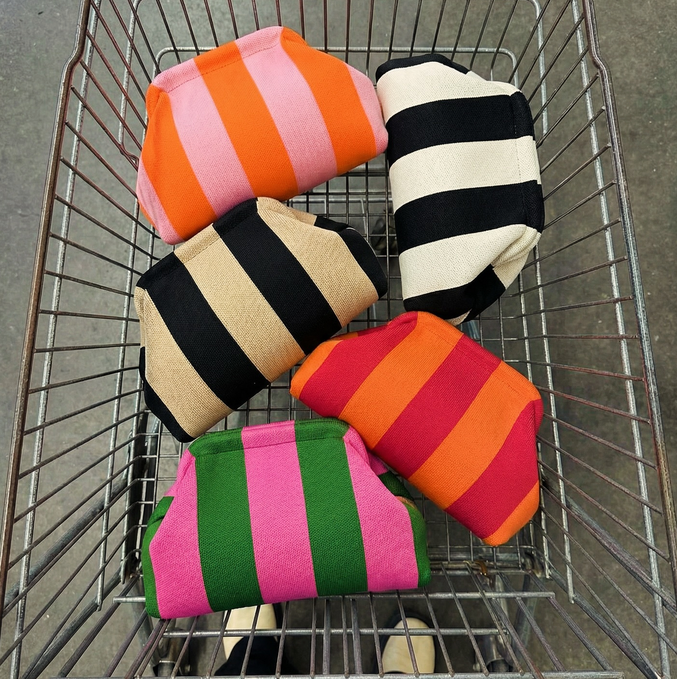 Retro Stripe Makeup Pouch - All Colors