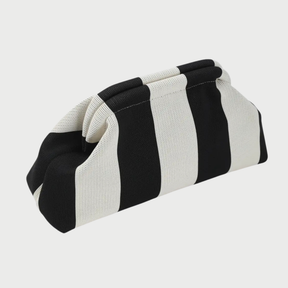 Retro Stripe Makeup Pouch - Off White