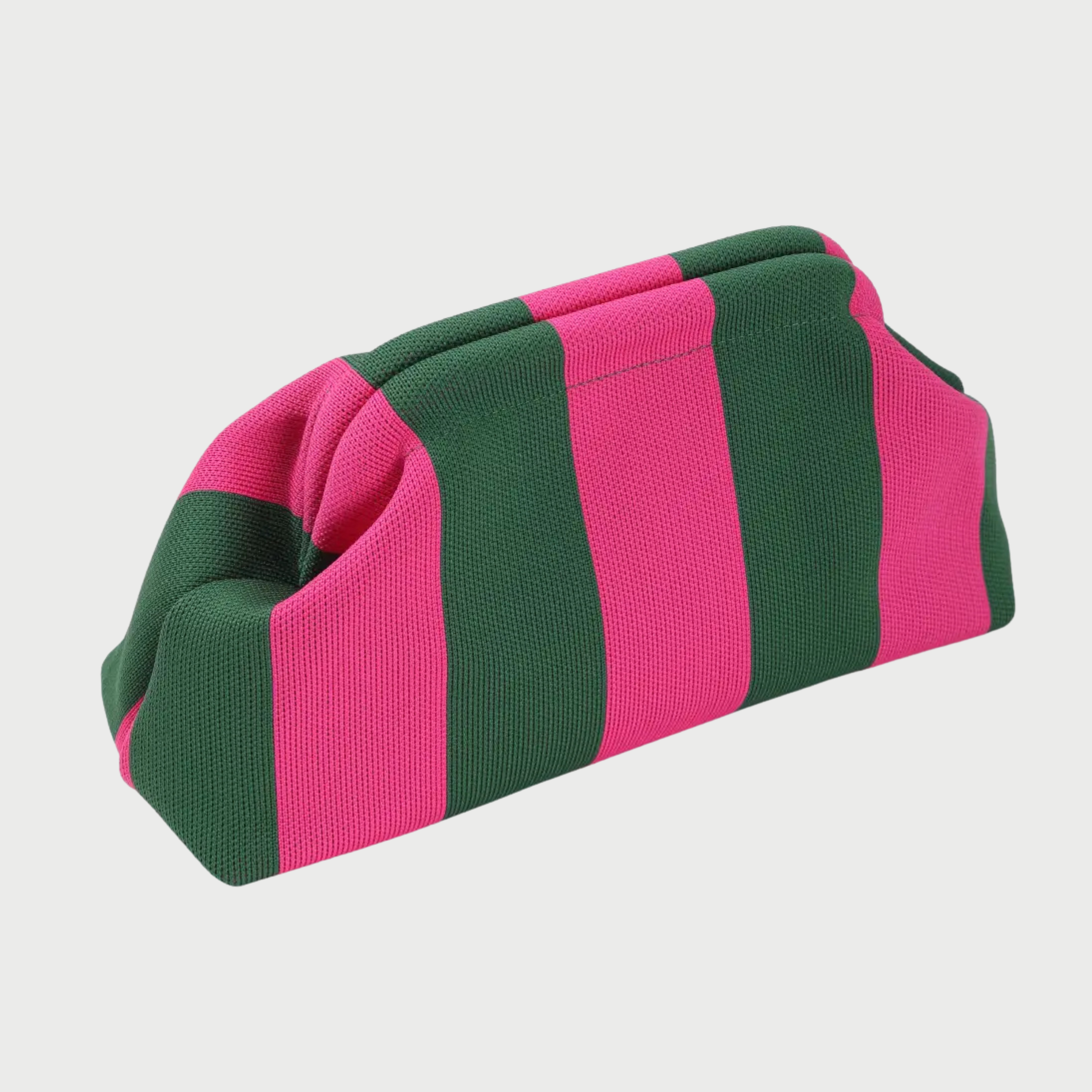 Retro Stripe Makeup Pouch - Green
