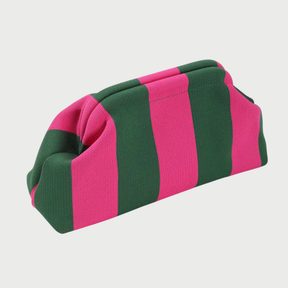 Retro Stripe Makeup Pouch - Green