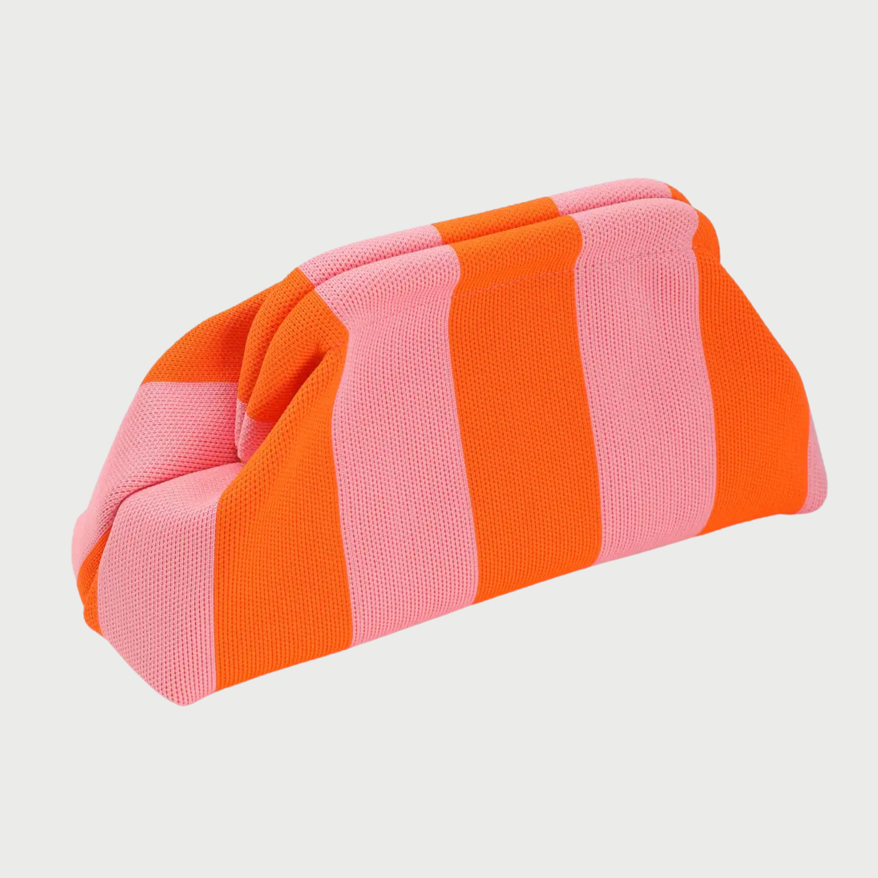 Retro Stripe Makeup Pouch - Pink