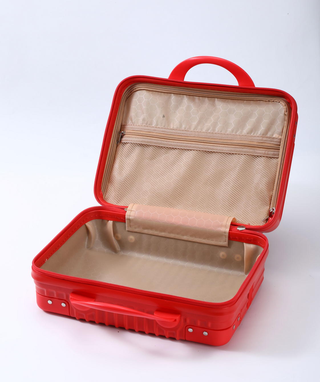 Travel Beauty Case - Red Open