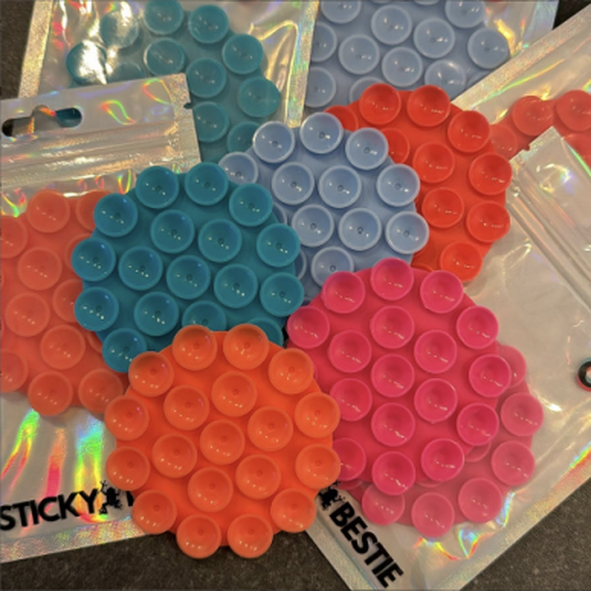 Round Suction Phone Sticker | Orange